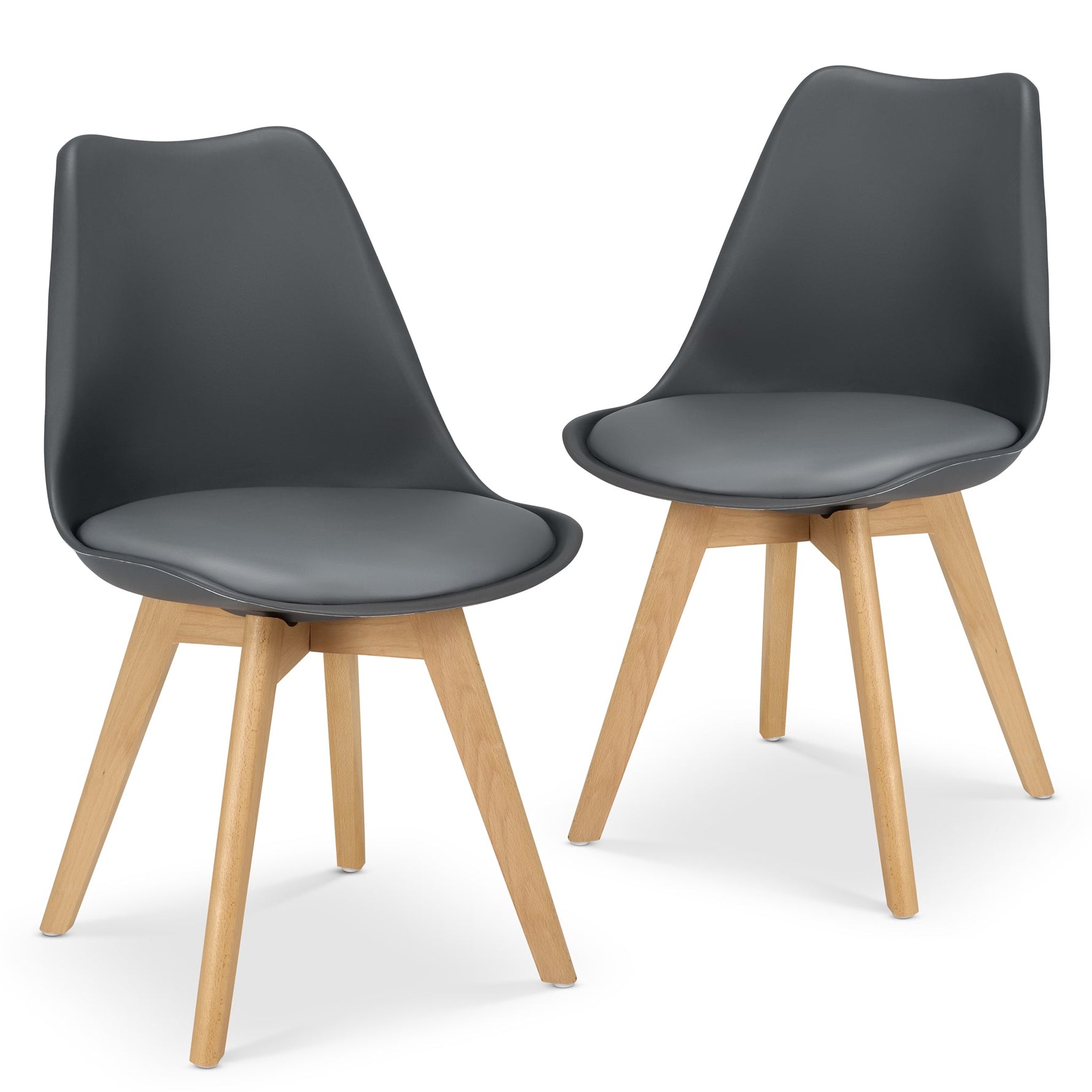 Rocco Tulip Dining Chairs - Dark Grey - Bargainia.com - 