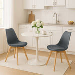 Rocco Tulip Dining Chairs - Dark Grey - Bargainia.com - 