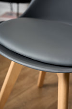 Rocco Tulip Dining Chairs - Dark Grey - Bargainia.com - 