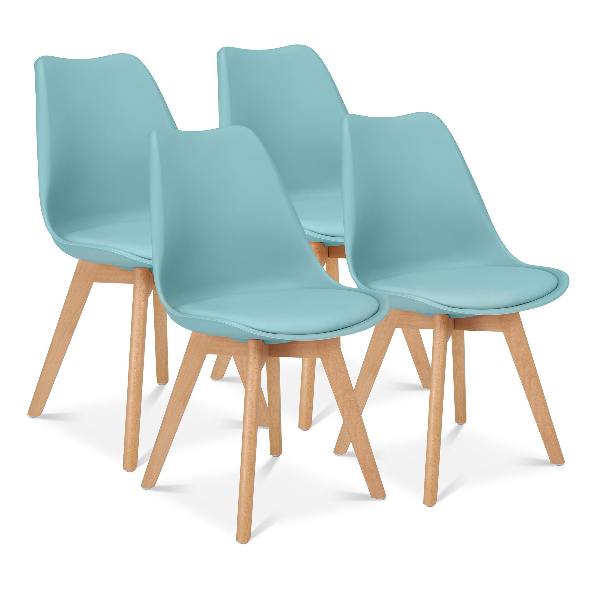 Rocco Tulip Dining Chairs - Duck Egg Blue - Bargainia.com - 
