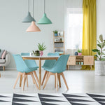 Rocco Tulip Dining Chairs - Duck Egg Blue - Bargainia.com - 