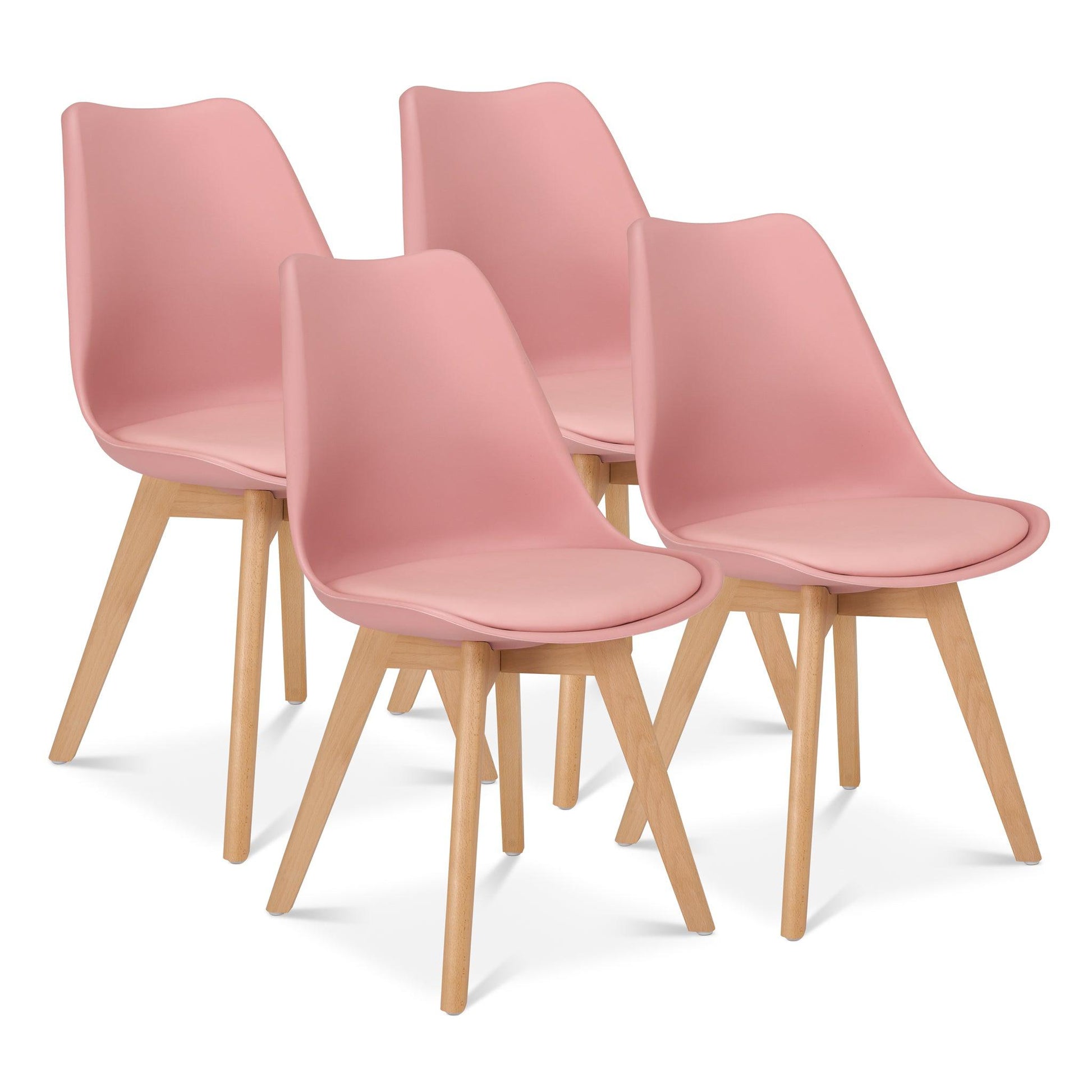 Rocco Tulip Dining Chairs - Dusty Pink Bargainia Set of 4