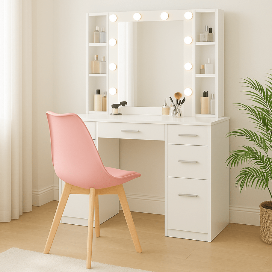 Rocco Tulip Dining Chairs - Dusty Pink - Bargainia.com - 