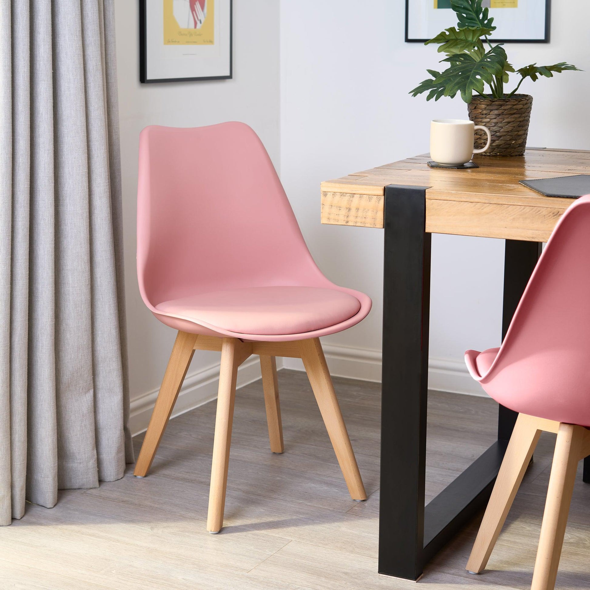 Rocco Tulip Dining Chairs - Dusty Pink Bargainia