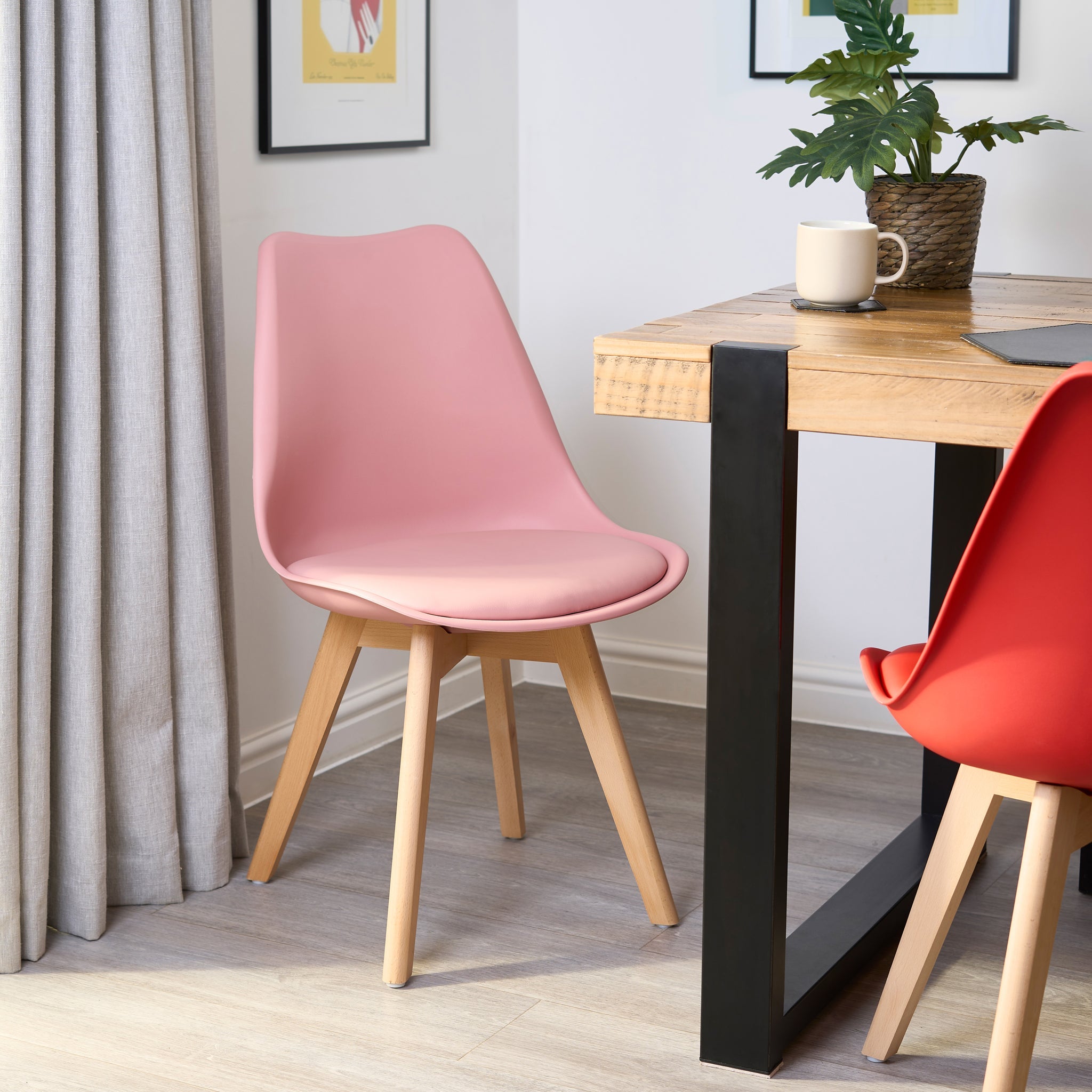 Rocco Tulip Dining Chairs - Dusty Pink