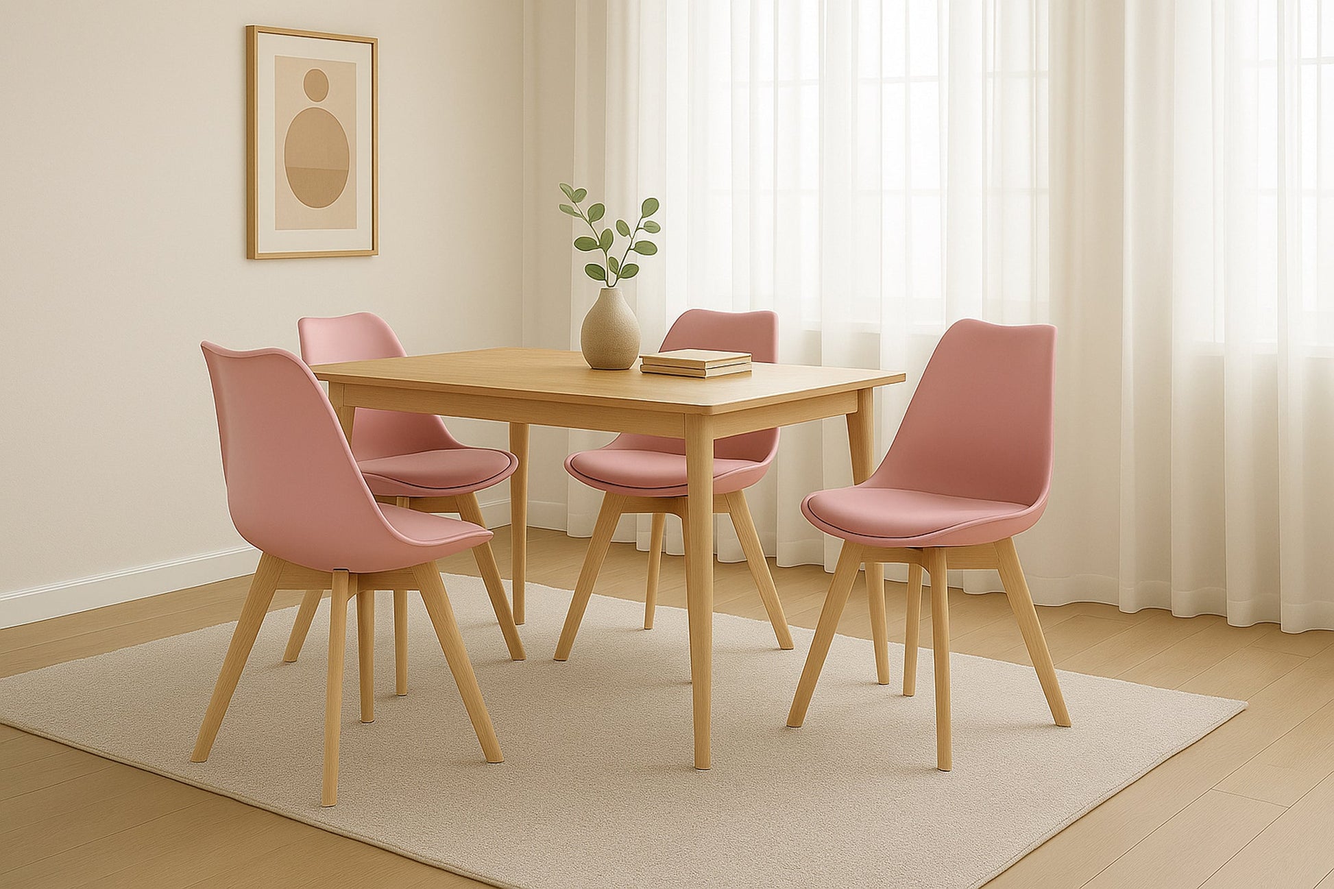 Rocco Tulip Dining Chairs - Dusty Pink Bargainia
