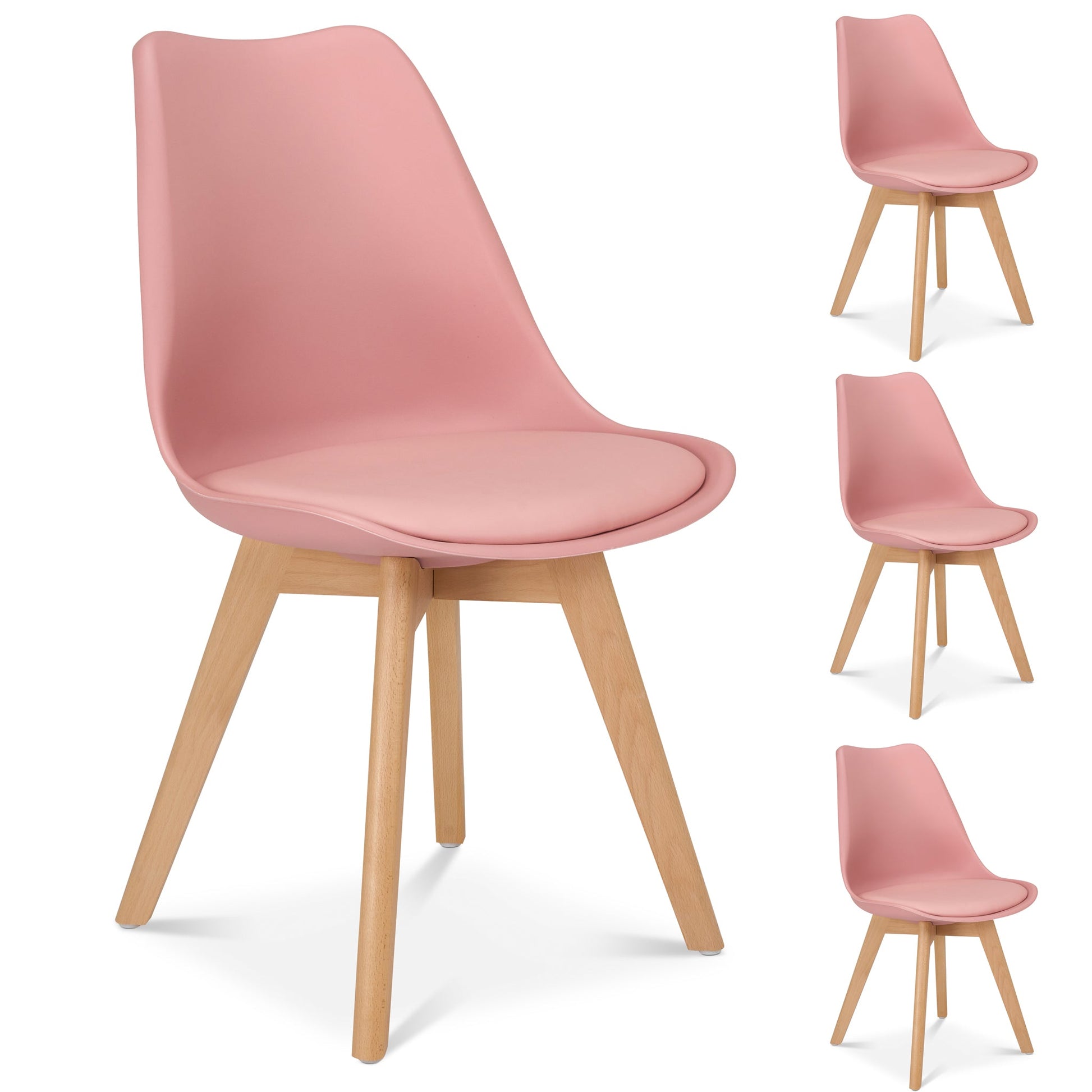 Rocco Tulip Dining Chairs - Dusty Pink Bargainia