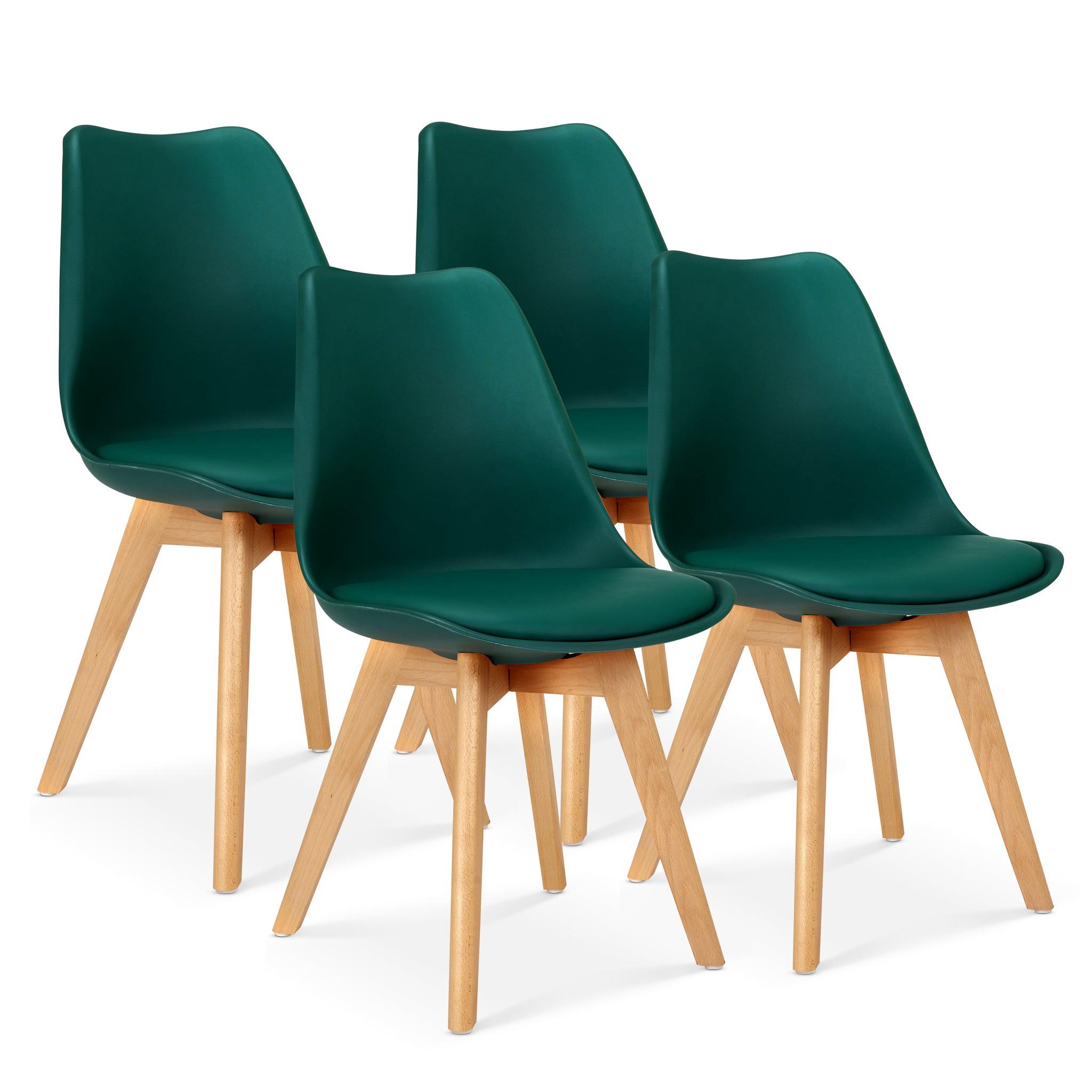 Rocco Tulip Dining Chairs - Forest Green - Bargainia.com - 