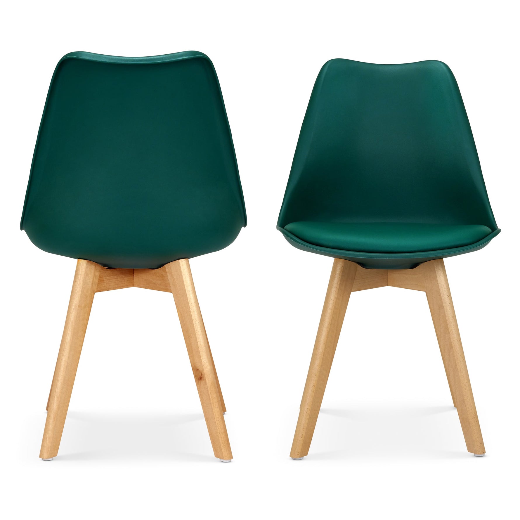 Rocco Tulip Dining Chairs - Forest Green - Bargainia.com - 