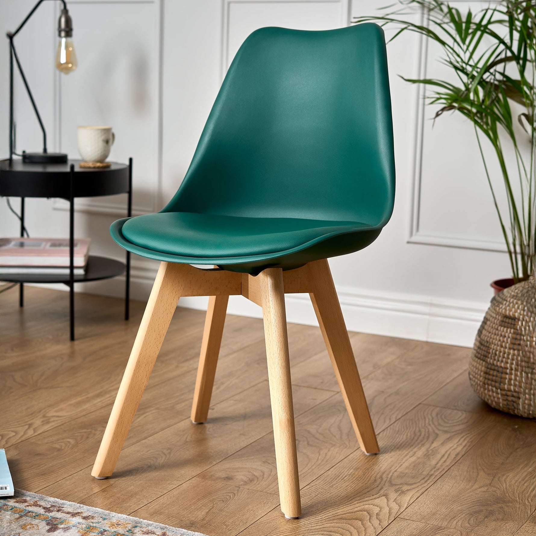 Rocco Tulip Dining Chairs - Forest Green - Bargainia.com - 