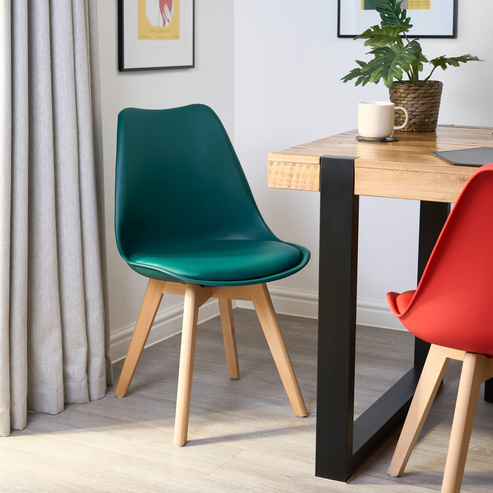 Rocco Tulip Dining Chairs - Forest Green