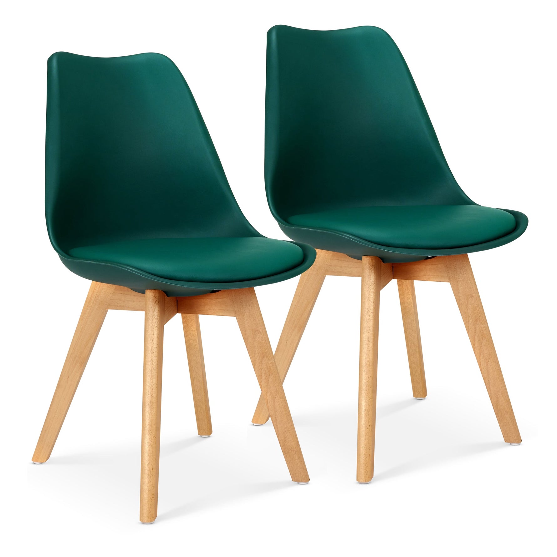 Rocco Tulip Dining Chairs - Forest Green - Bargainia.com - 