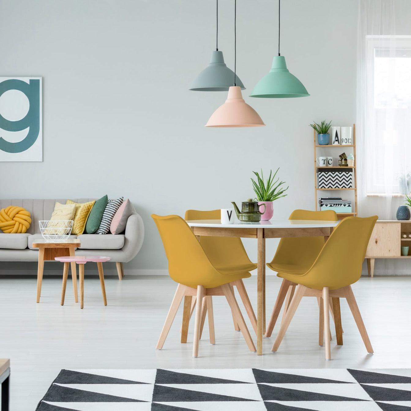 Rocco Tulip Dining Chairs - Mustard Yellow - Bargainia.com - 