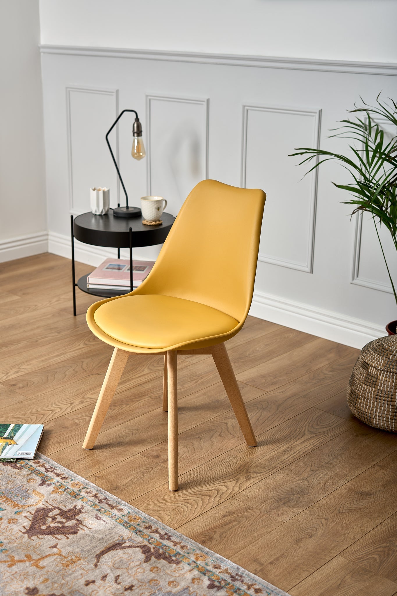 Rocco Tulip Dining Chairs - Mustard Yellow Bargainia