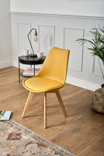 Rocco Tulip Dining Chairs - Mustard Yellow - Bargainia.com - 