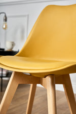 Rocco Tulip Dining Chairs - Mustard Yellow - Bargainia.com - 