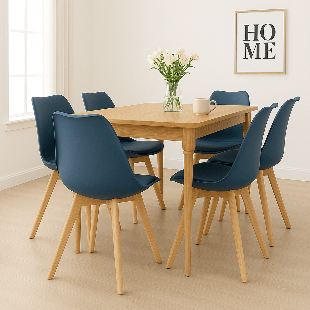 Rocco Tulip Dining Chairs - Navy Blue Bargainia
