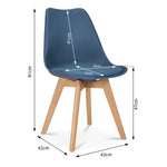 Rocco Tulip Dining Chairs - Navy Blue - Bargainia.com - 