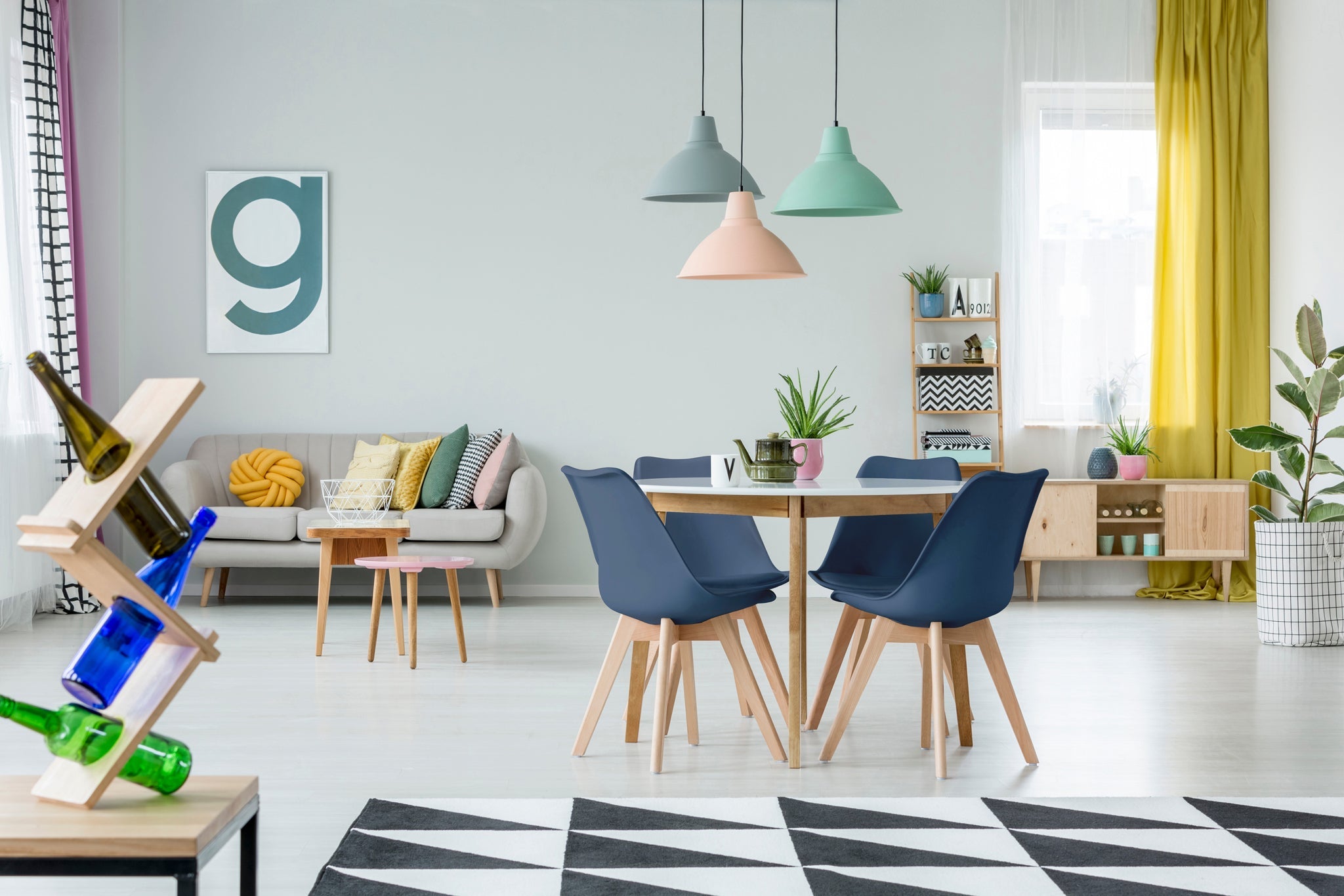 Rocco Tulip Dining Chairs - Navy Blue