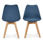 Rocco Tulip Dining Chairs - Navy Blue - Bargainia.com - 