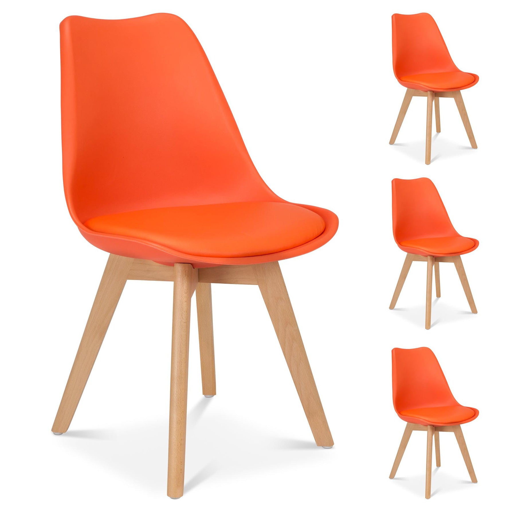Rocco Tulip Dining Chairs - Orange - Bargainia.com - 5056536103451