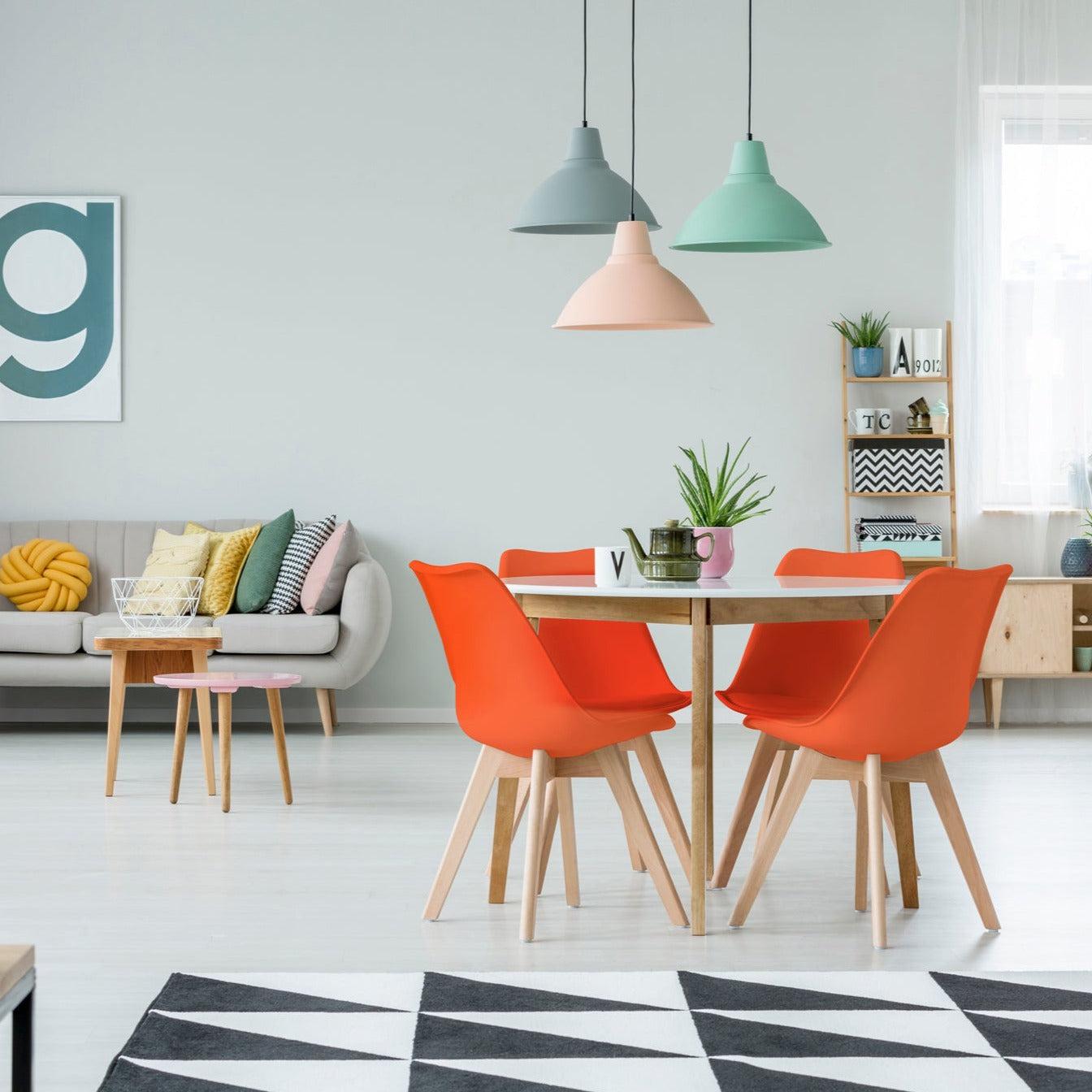 Rocco Tulip Dining Chairs - Orange - Bargainia.com - 5056536103451