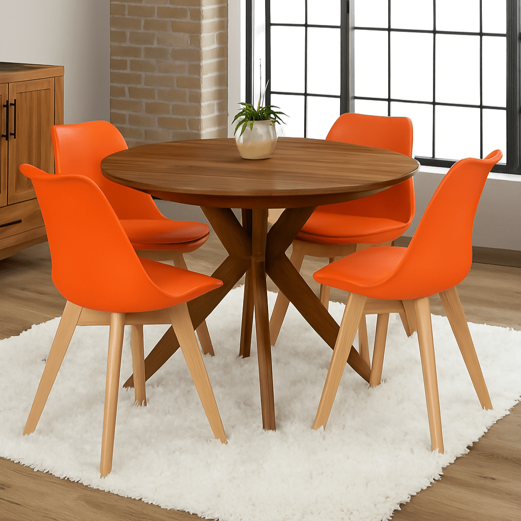 Rocco Tulip Dining Chairs - Orange - Bargainia.com - 5056536103451