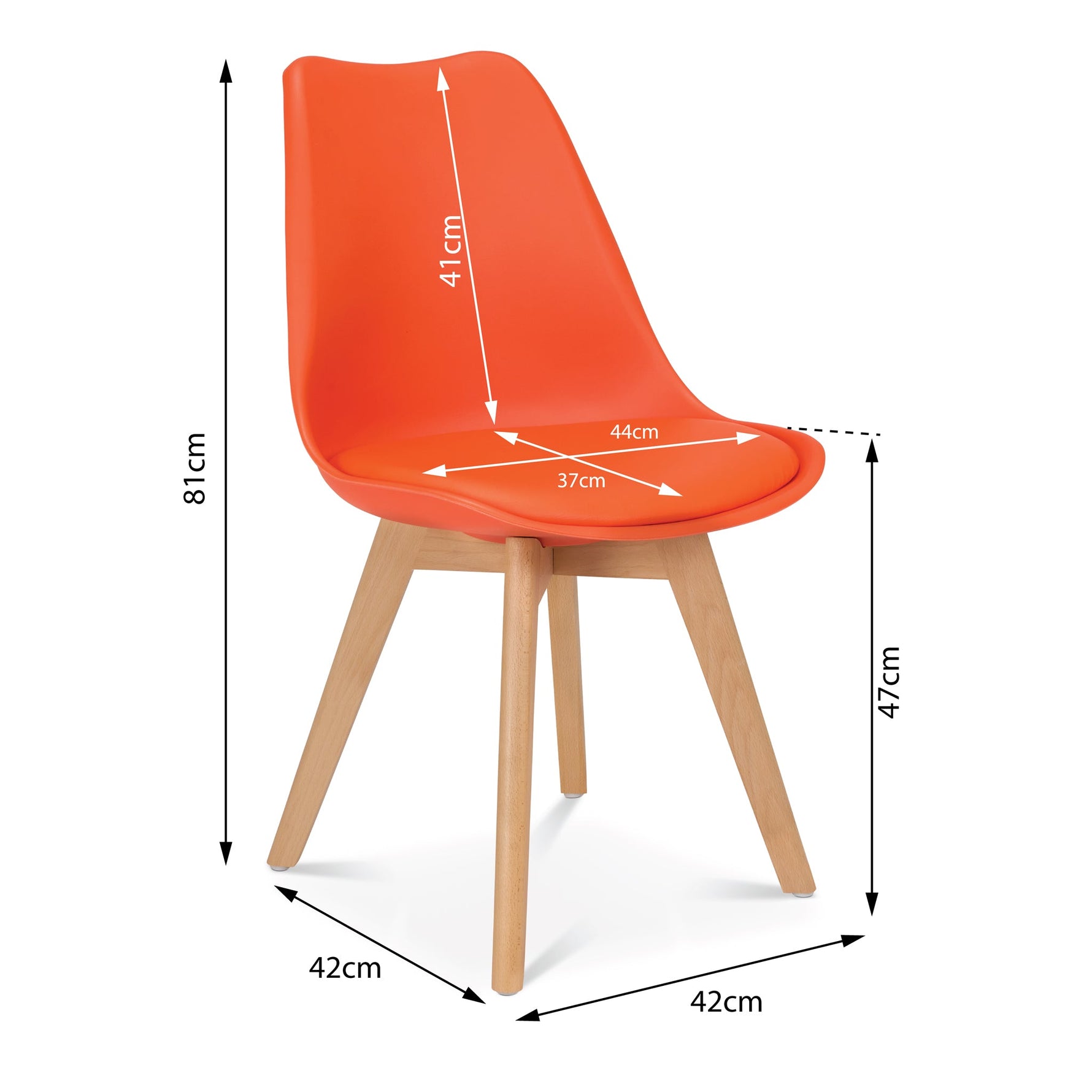 Rocco Tulip Dining Chairs - Orange - Bargainia.com - 5056536135179