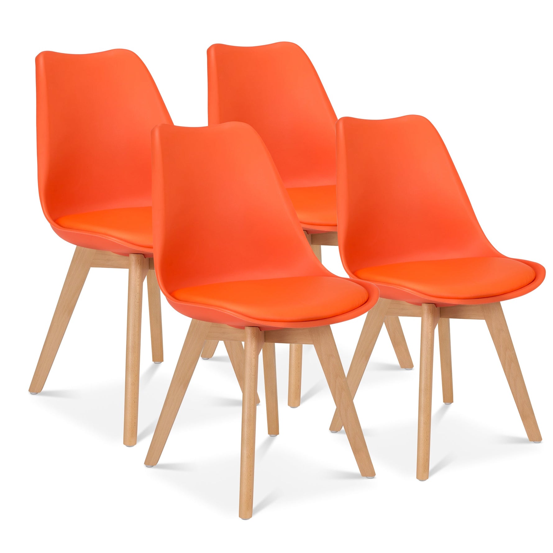 Rocco Tulip Dining Chairs - Orange - Bargainia.com - 5056536135179