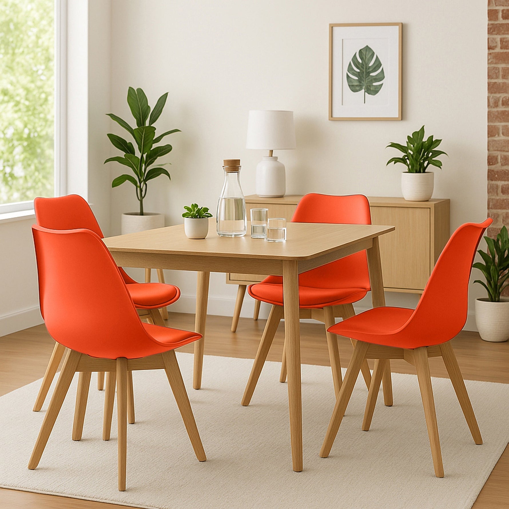 Rocco Tulip Dining Chairs - Orange - Bargainia.com - 5056536135179