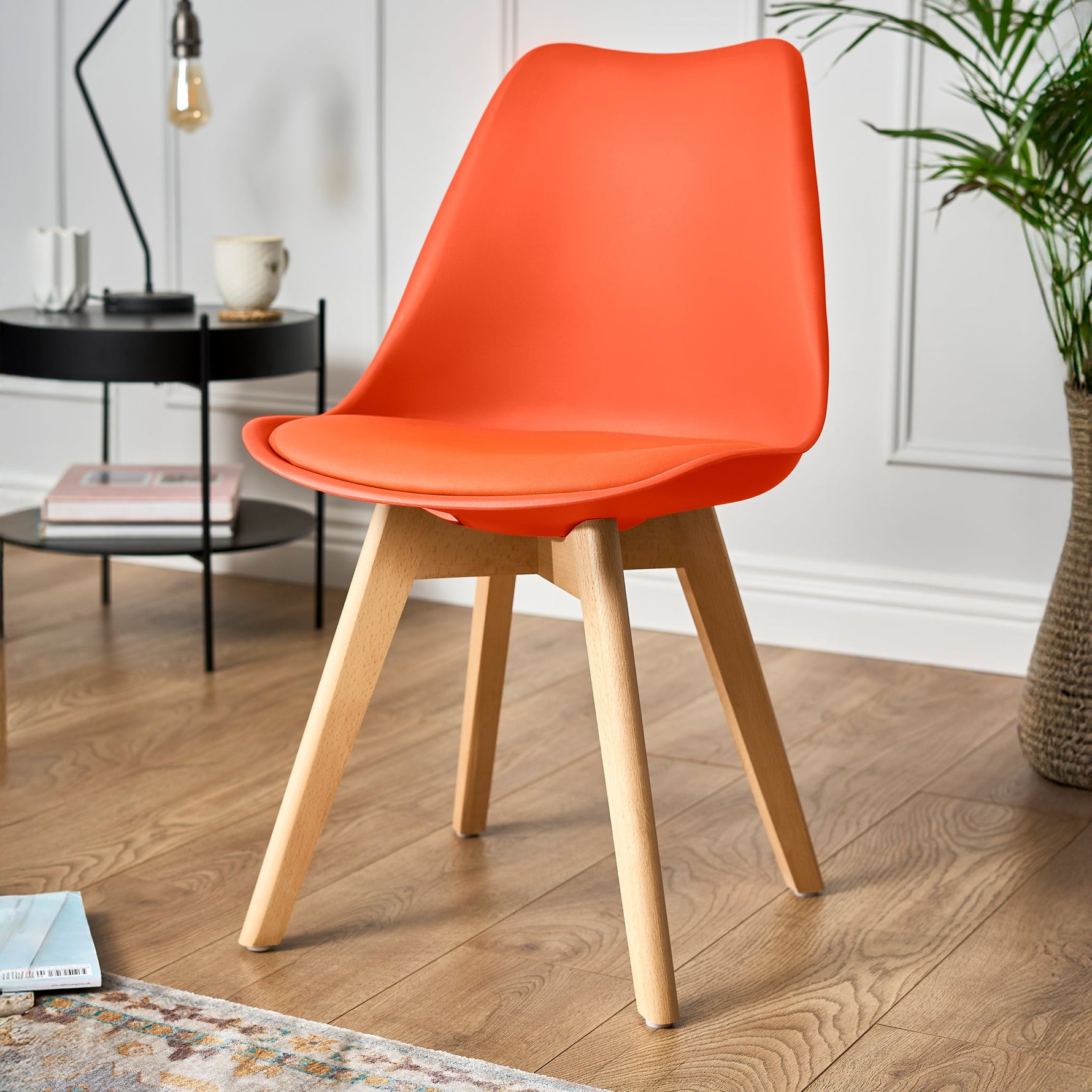 Rocco Tulip Dining Chairs - Orange - Bargainia.com - 5056536135179