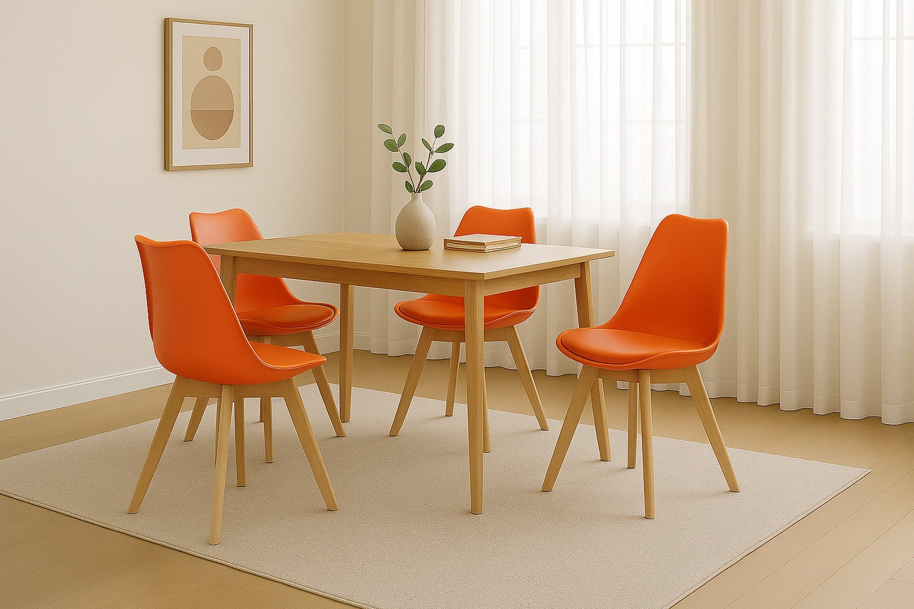 Rocco Tulip Dining Chairs - Orange - Bargainia.com - 5056536135179