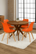 Rocco Tulip Dining Chairs - Orange - Bargainia.com - 5056536135179