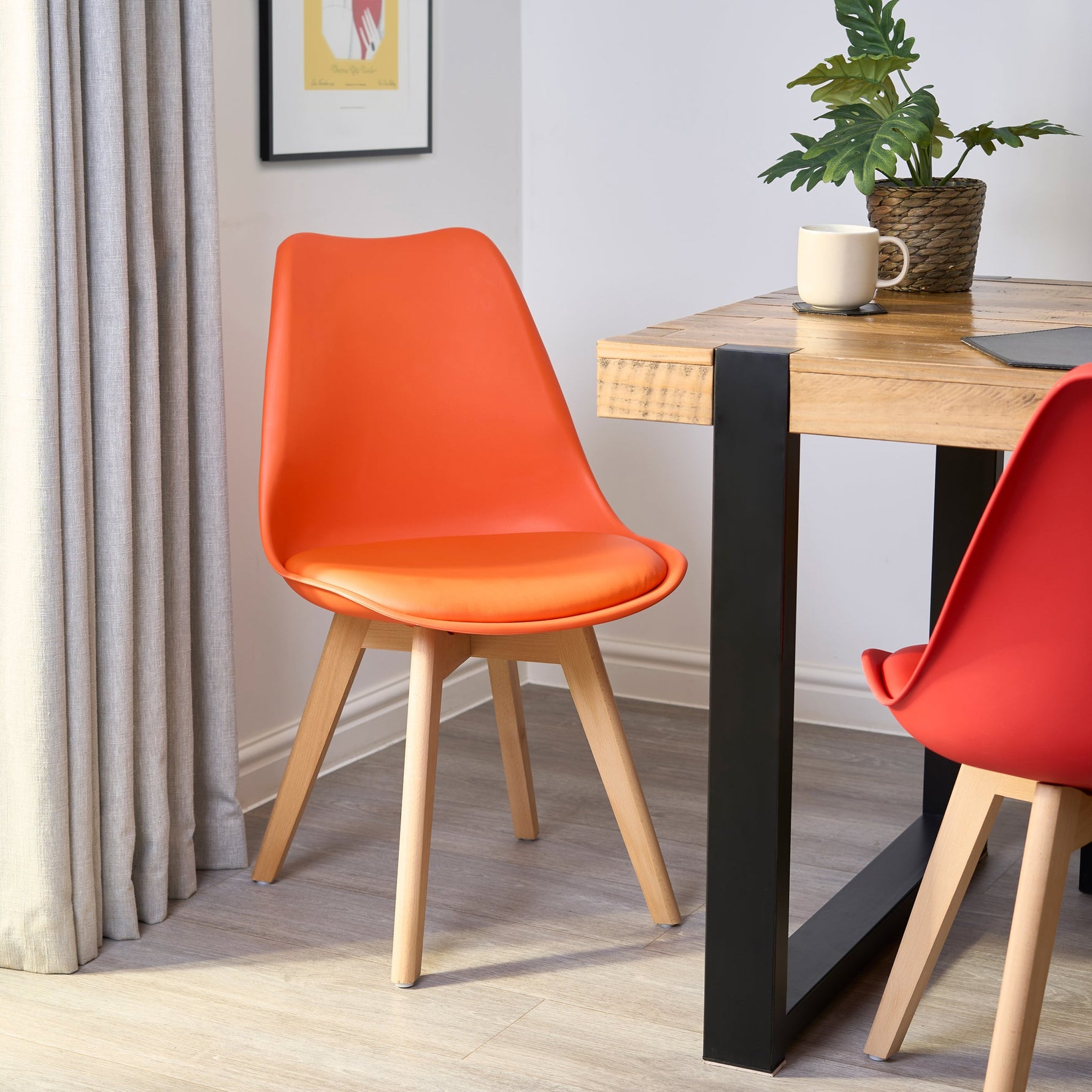 Rocco Tulip Dining Chairs - Orange - Bargainia.com - 5056536135179