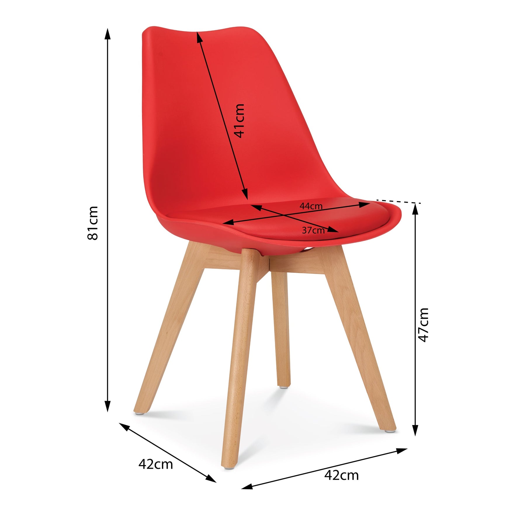 Rocco Tulip Dining Chairs - Red - Bargainia.com - 5056536103413