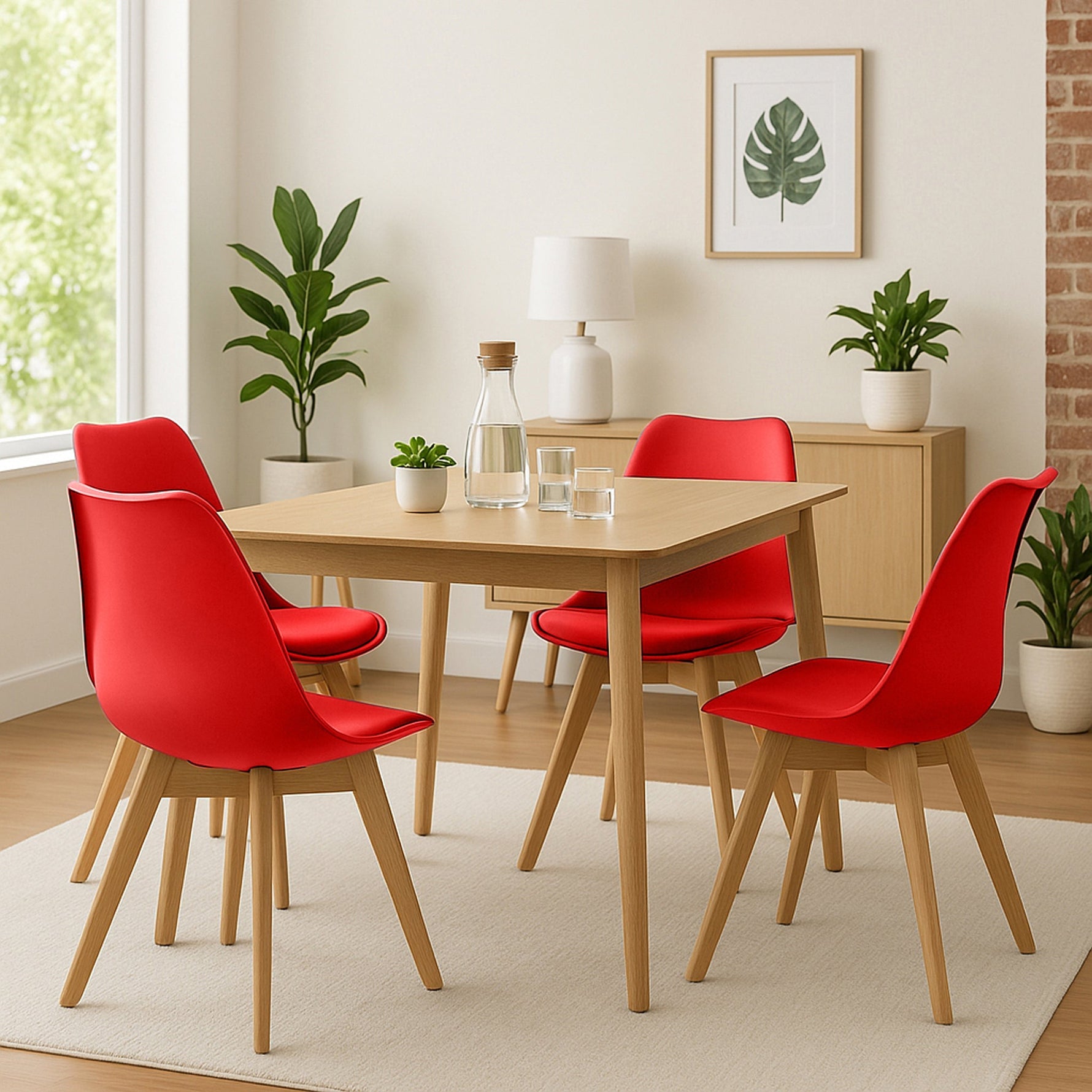 Rocco Tulip Dining Chairs - Red - Bargainia.com - 5056536135018