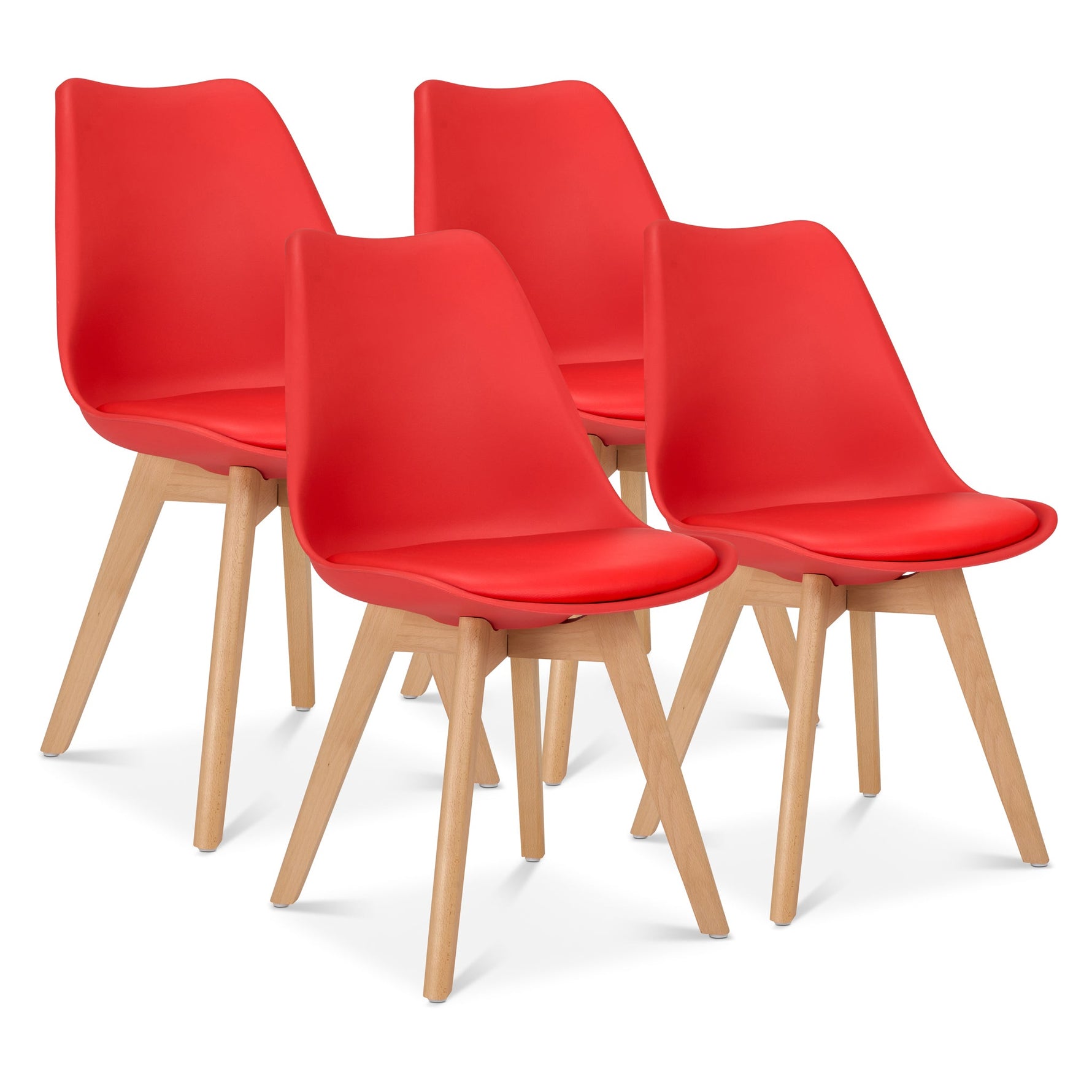 Rocco Tulip Dining Chairs - Red - Bargainia.com - 5056536135018