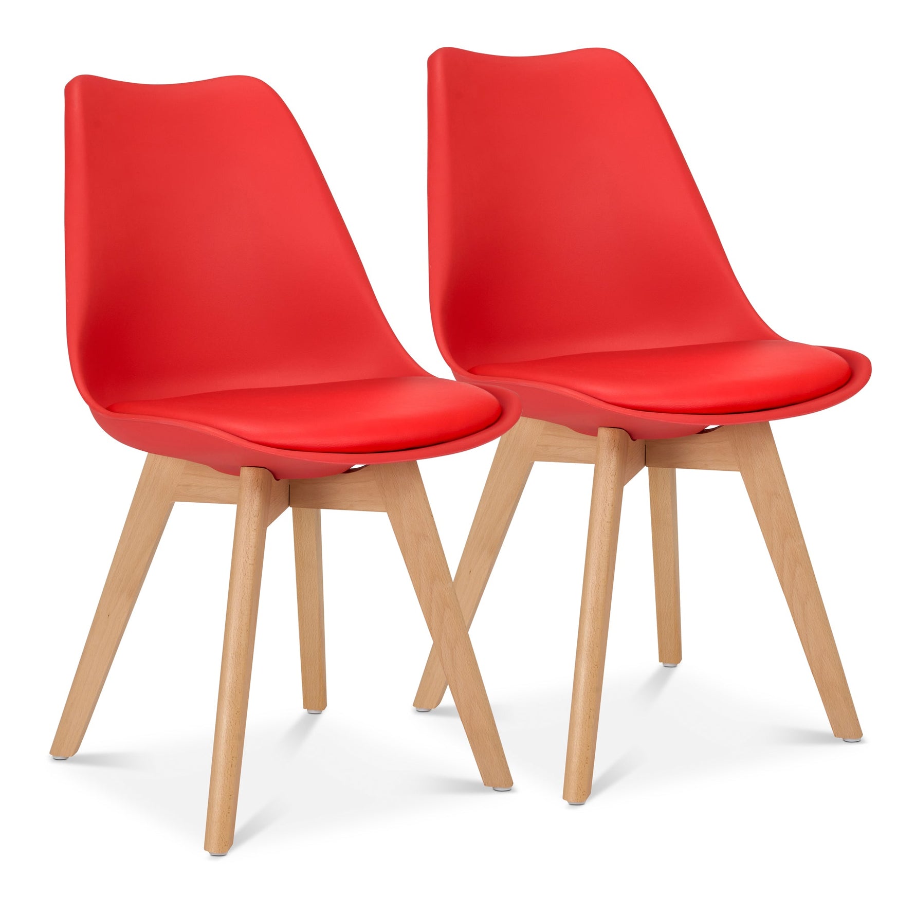 Rocco Tulip Dining Chairs - Red - Bargainia.com - 5056536135018