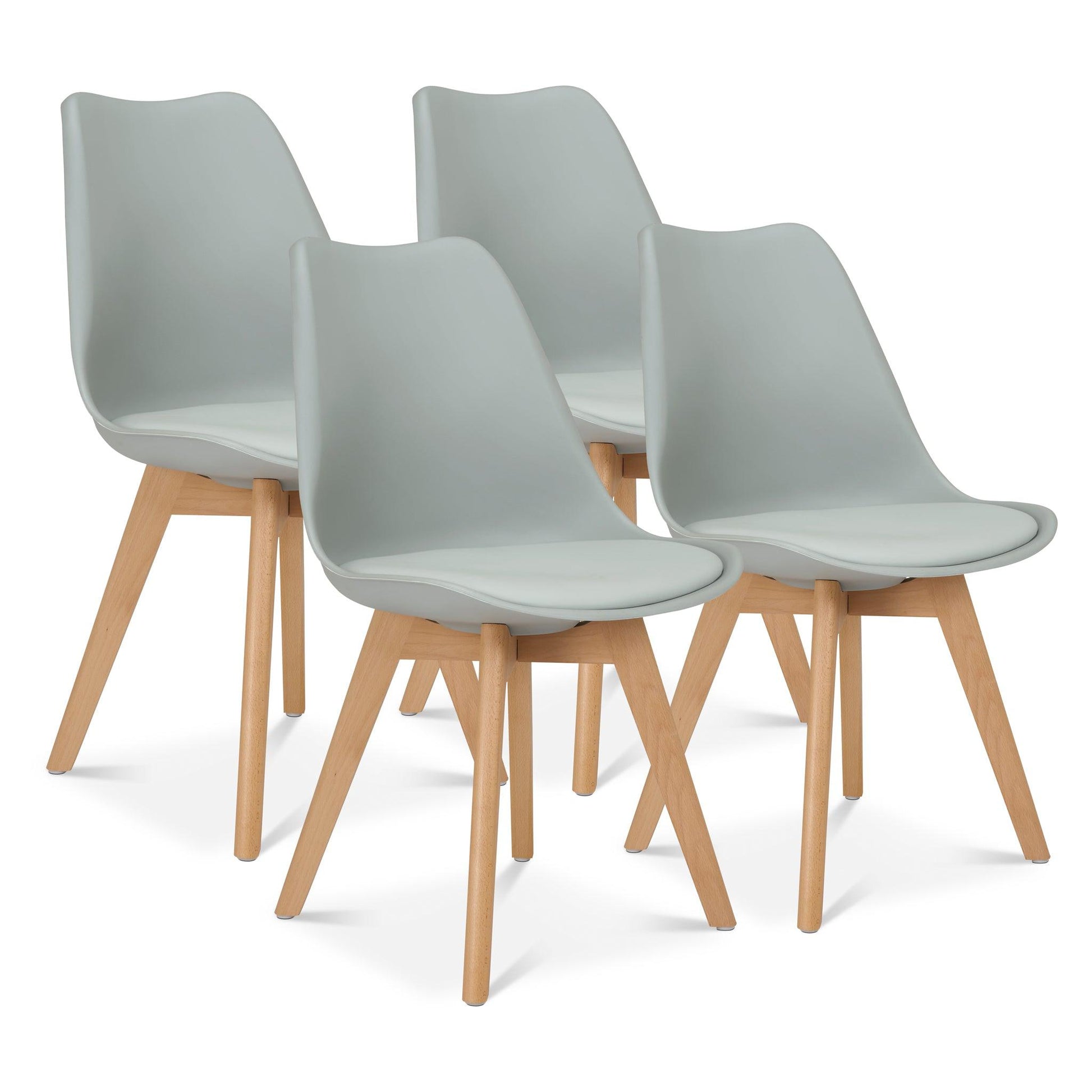 Rocco Tulip Dining Chairs - Silver Bargainia Set of 4