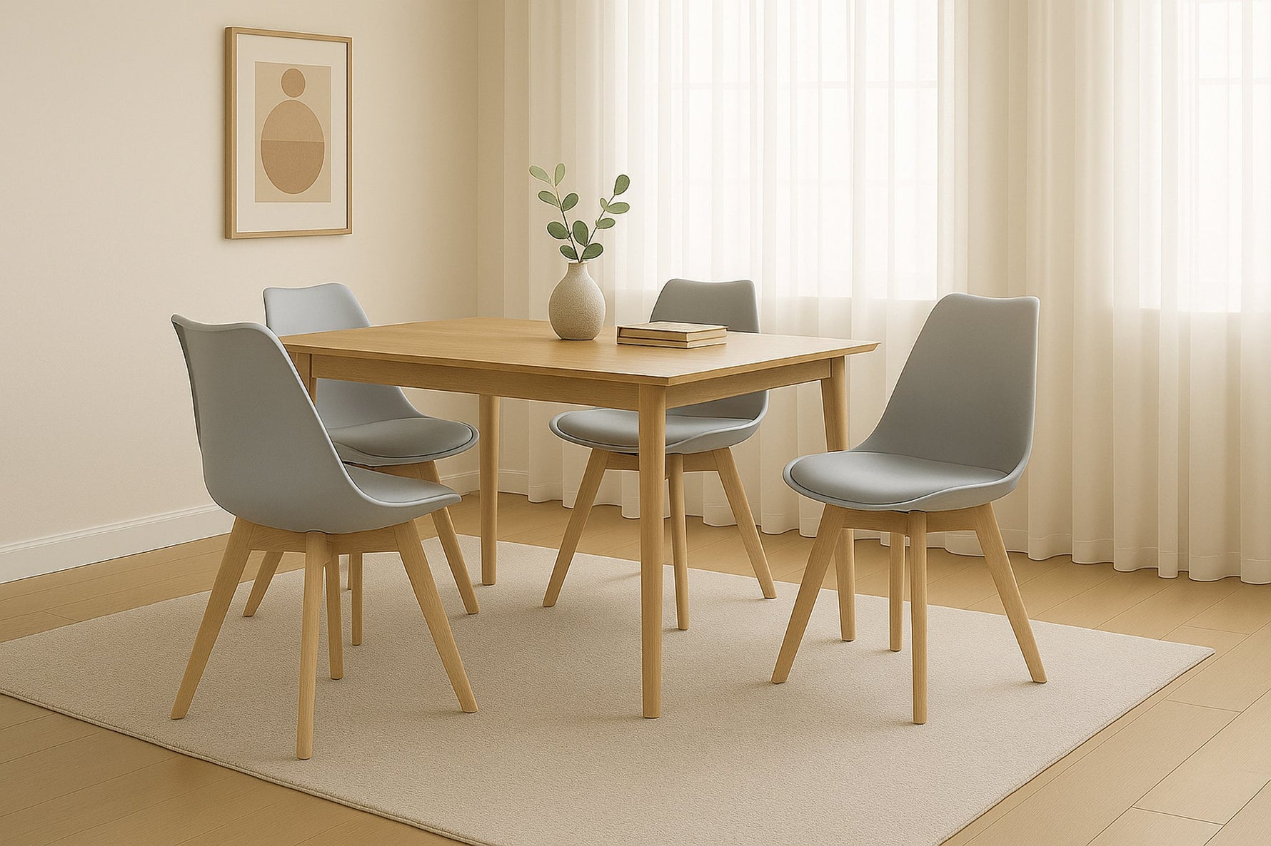 Rocco Tulip Dining Chairs - Silver - Bargainia.com - 