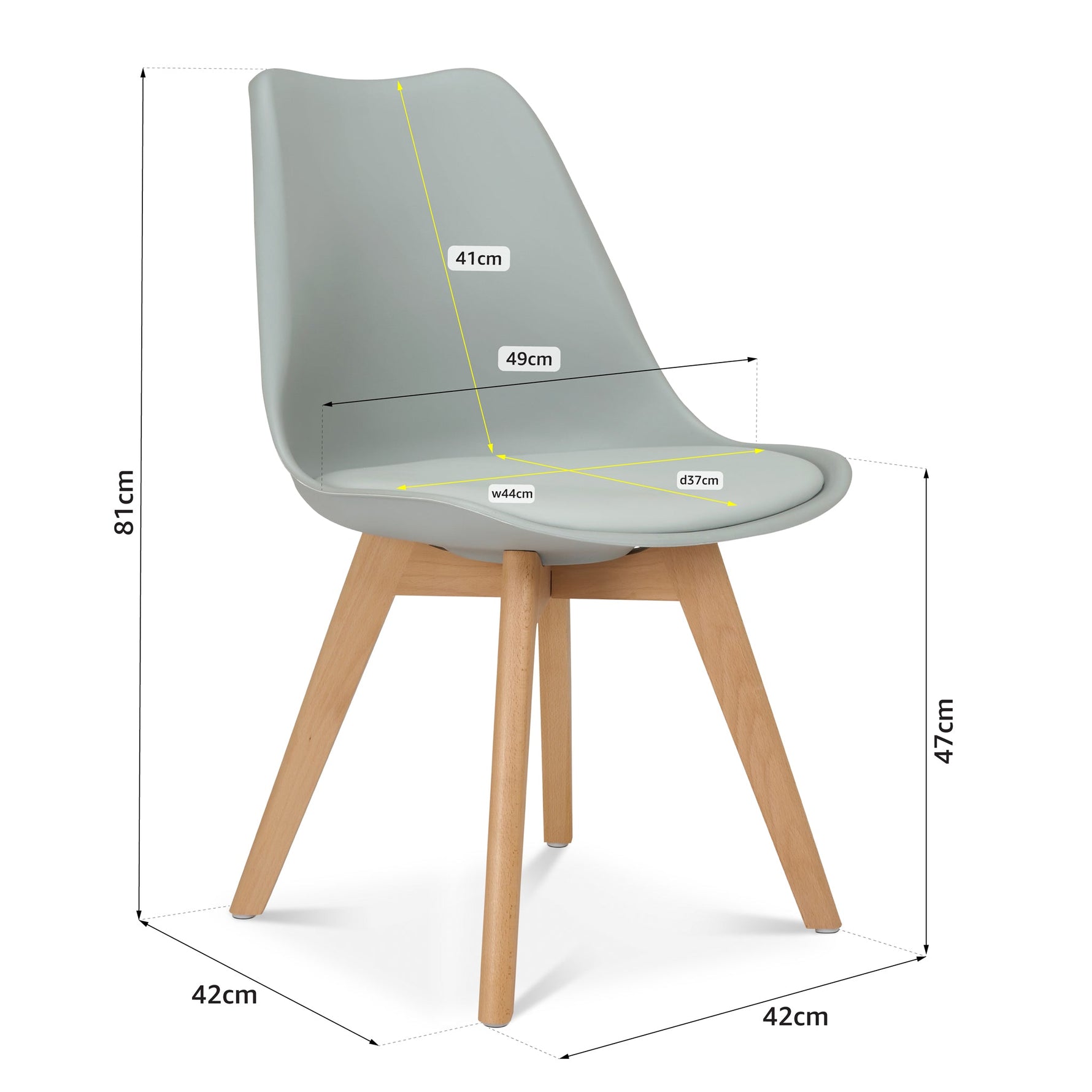 Rocco Tulip Dining Chairs - Silver - Bargainia.com - 