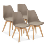 Rocco Tulip Dining Chairs - Taupe - Bargainia.com - 