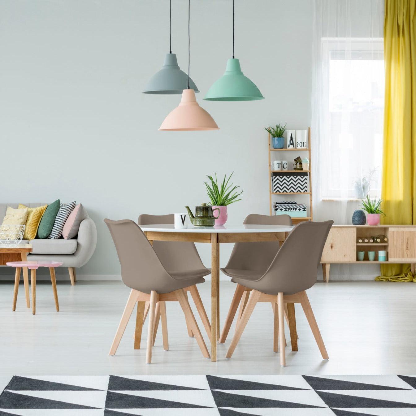 Rocco Tulip Dining Chairs - Taupe - Bargainia.com - 