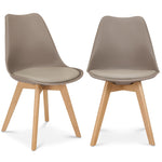 Rocco Tulip Dining Chairs - Taupe - Bargainia.com - 