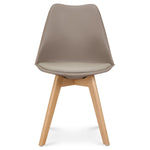 Rocco Tulip Dining Chairs - Taupe - Bargainia.com - 