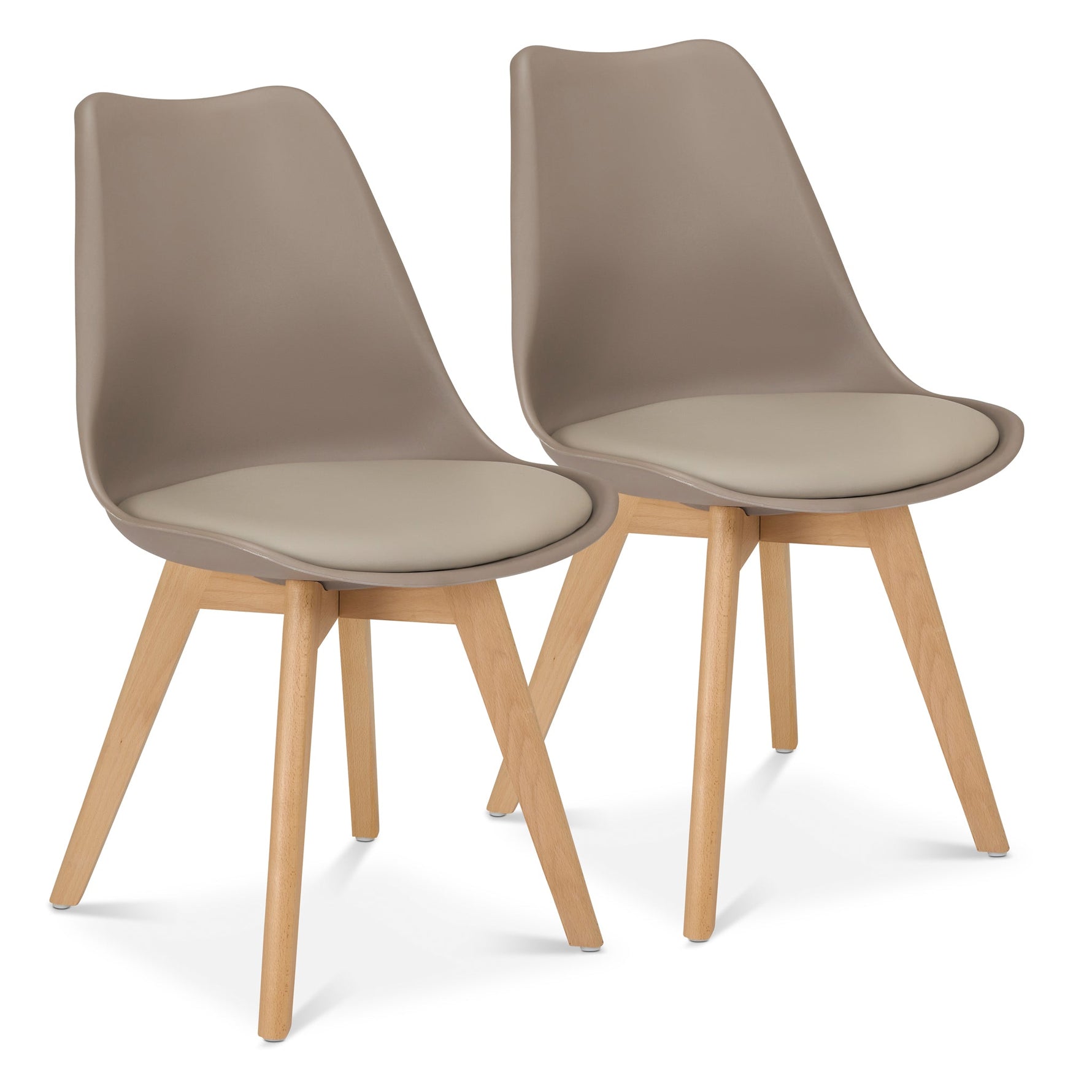 Rocco Tulip Dining Chairs - Taupe - Bargainia.com - 