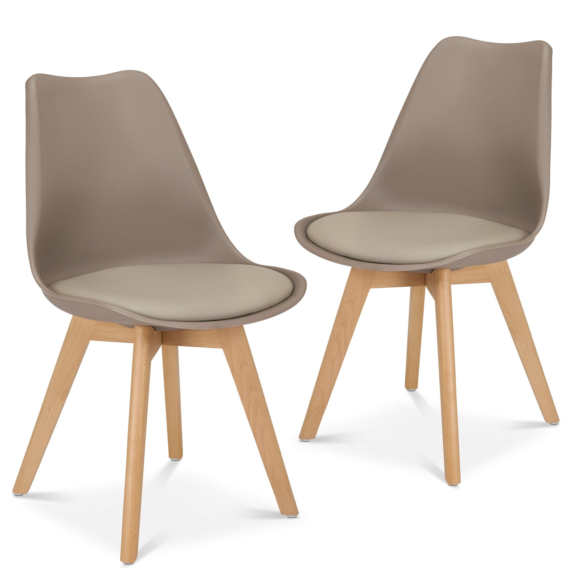 Rocco Tulip Dining Chairs - Taupe Bargainia