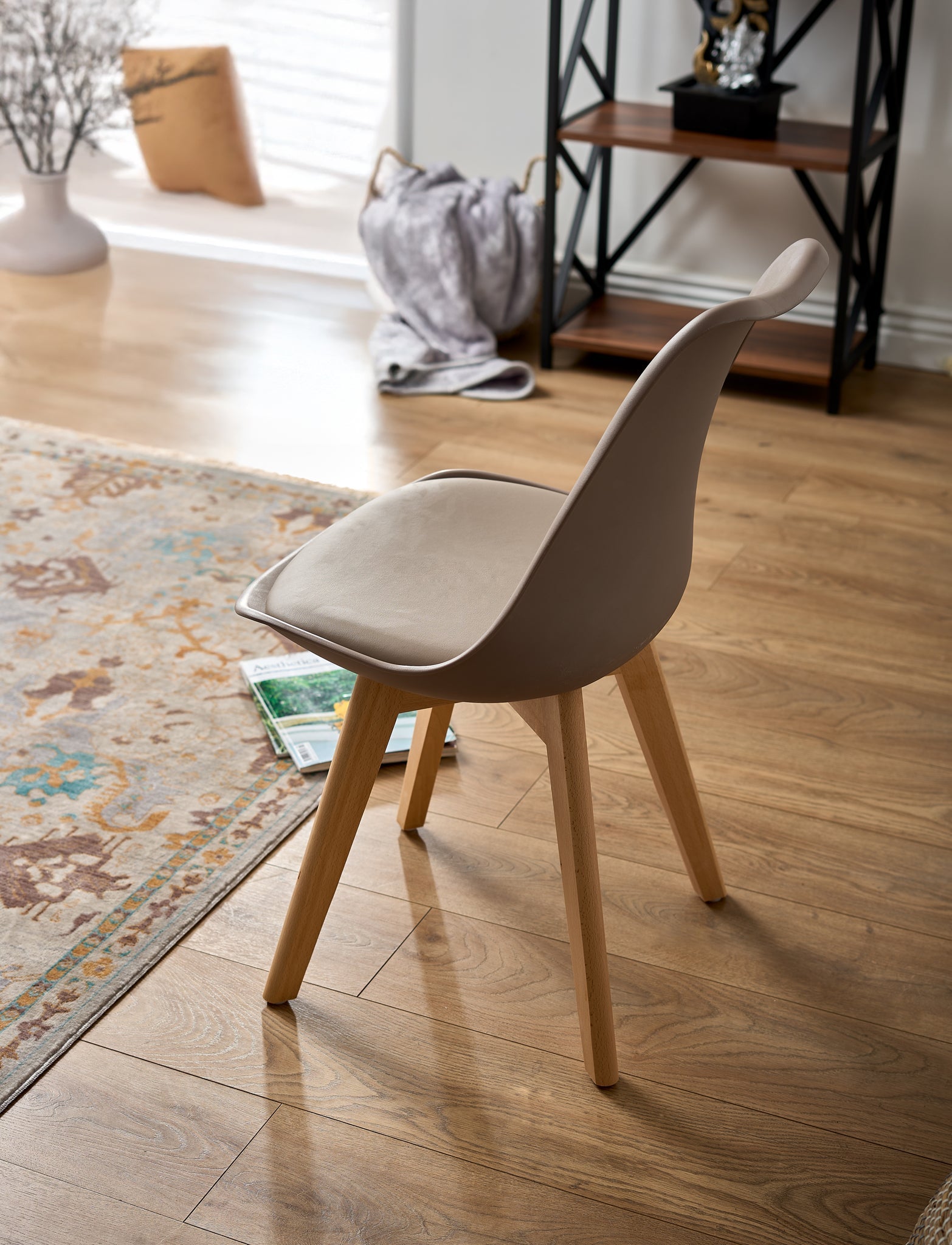 Rocco Tulip Dining Chairs - Taupe Bargainia