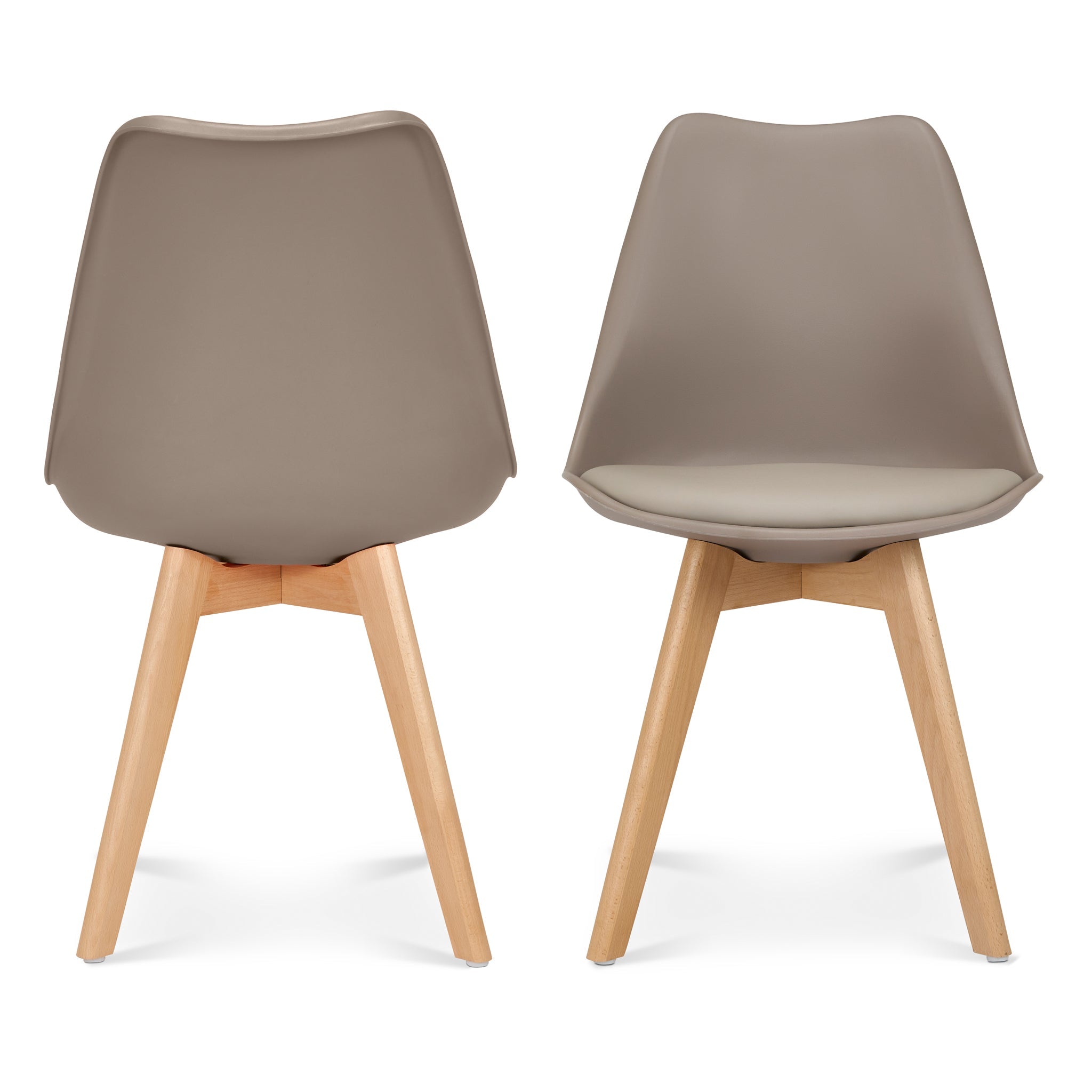 Rocco Tulip Dining Chairs - Taupe Bargainia Set of 2