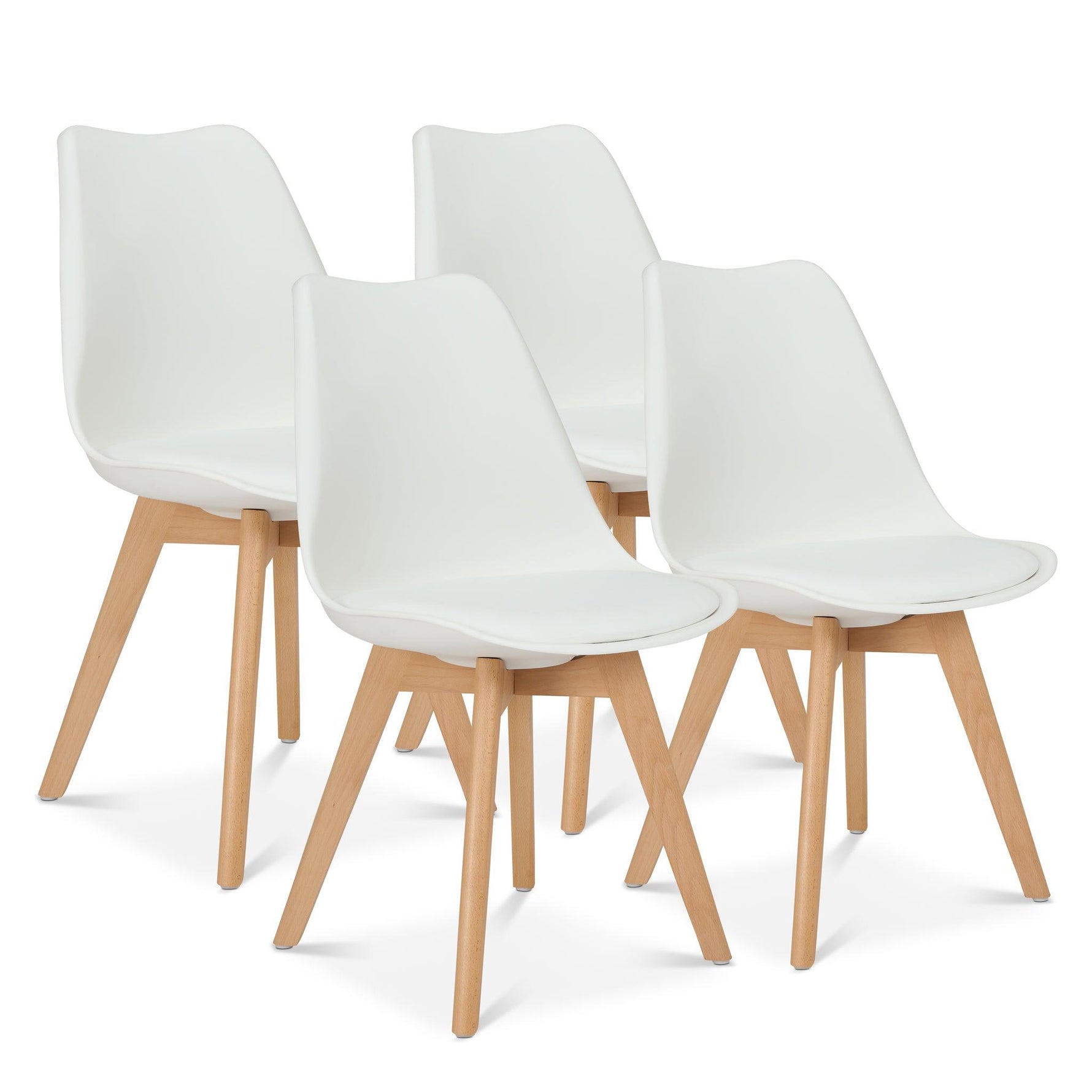 Rocco Tulip Dining Chairs - White - Bargainia.com - 